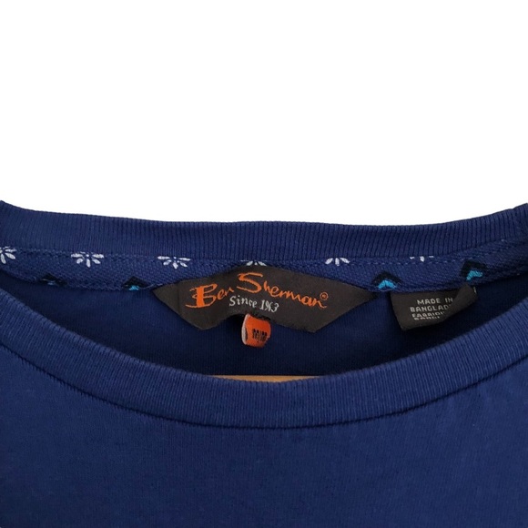 BEN SHERMAN Blue Cotton One-Pocket Tee - Picture 2 of 10